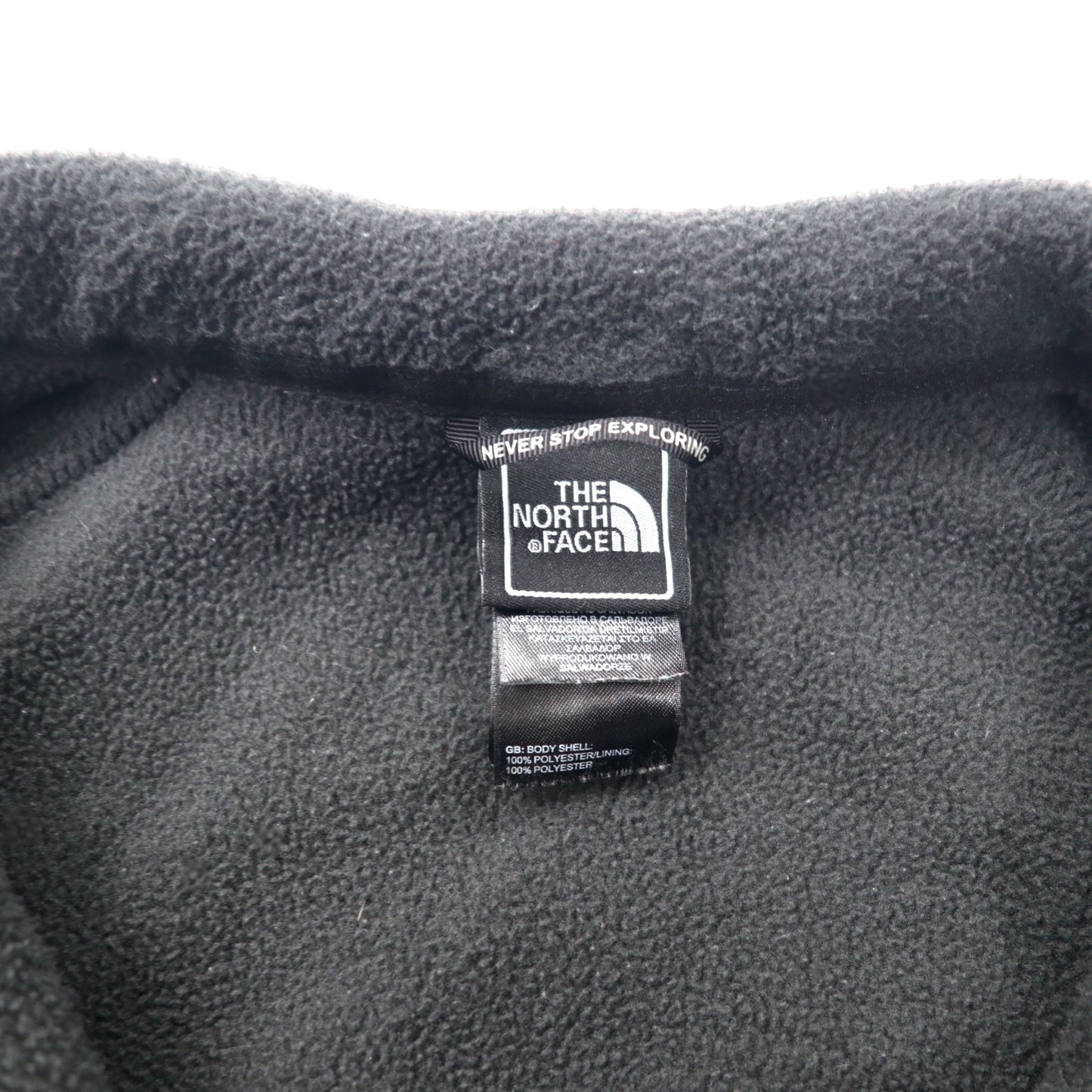 THE NORTH FACE フルジップ フリースジャケット L ブラック ポリエステル ワンポイントロゴ刺繍