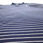 POLO RALPH LAUREN Striped Polo Shirt L Navy Cotton Small Pony Embroidery Made in Sri Lanka