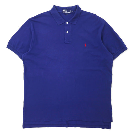 Polo by Ralph Lauren ポロシャツ XL ブルー コットン 鹿の子 スモールポニー刺繍 ビッグサイズ