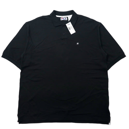 カナダ製 FILA 90年代 ポロシャツ XL ブラック コットン ワンポイントロゴ ビッグサイズ 未使用品