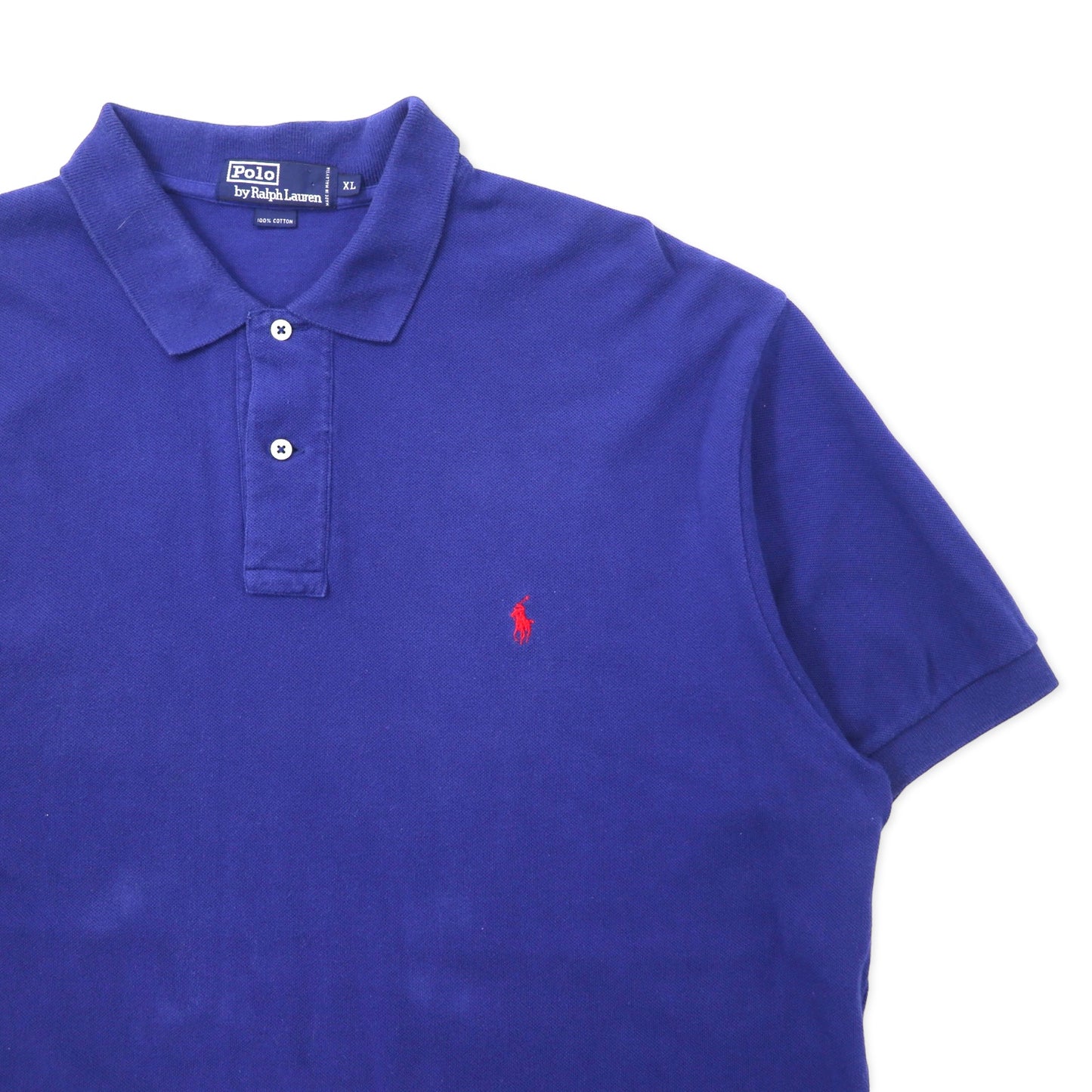 Polo by Ralph Lauren ポロシャツ XL ブルー コットン 鹿の子 スモールポニー刺繍 ビッグサイズ
