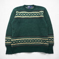 Polo Ralph Lauren 90年代 バーズアイ ノルディック ニット セーター XL グリーン ウール 羊毛