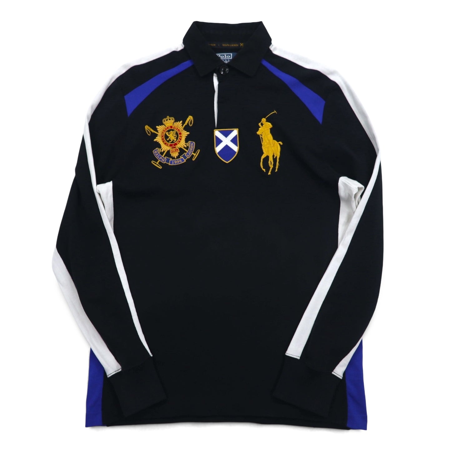 Polo by Ralph Lauren ビッグポニー ラガーシャツ S ブラック ピマコットン ナンバリング BLACK WATCH POLO TEAM