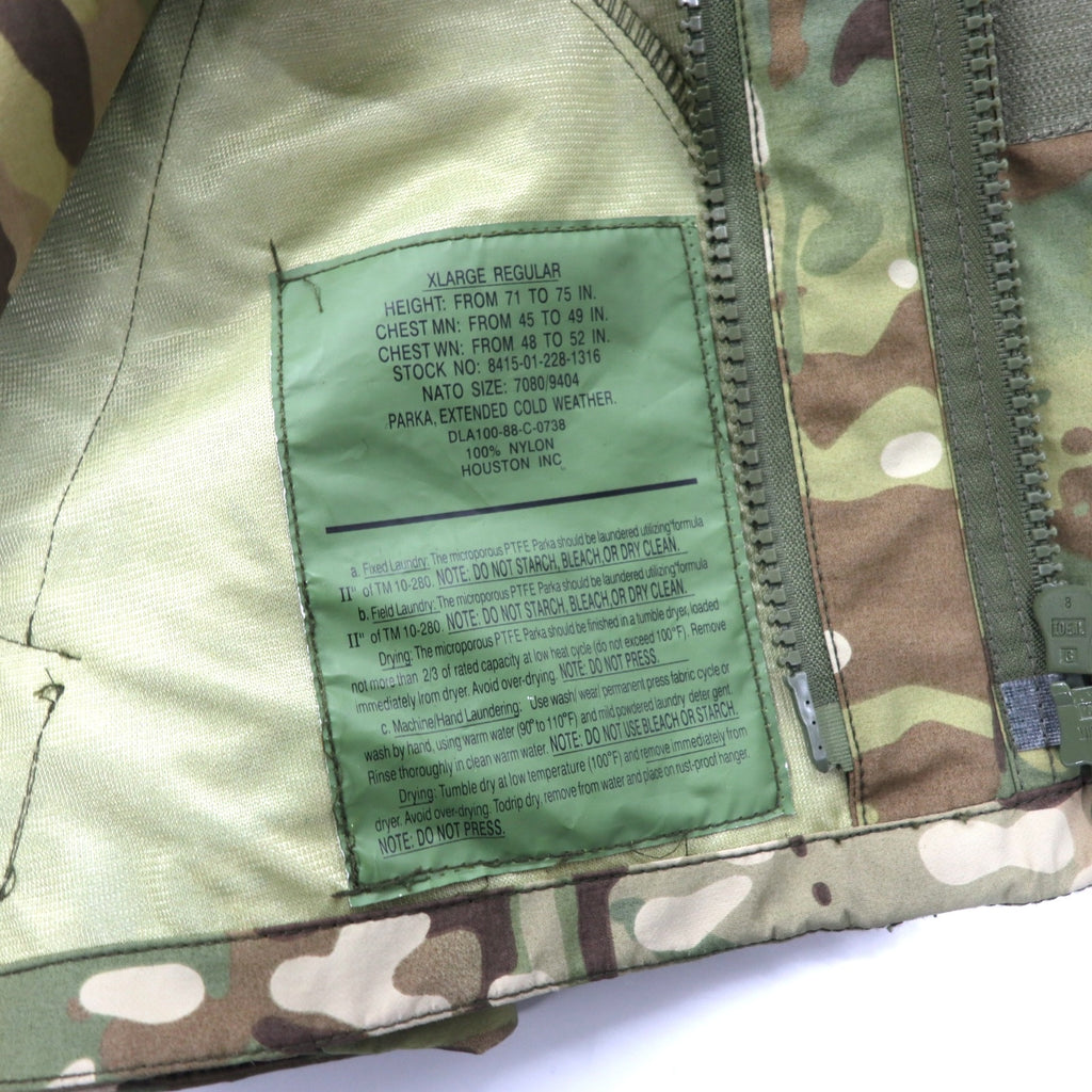 HOUSTON ECWSC 3WAY Cold Weather Parka XL Khaki Camouflage Nylon Water Repellent Boa Fleece Liner Removable Military US ARMY US Army ECWCS PARKA COLD WEATHER 8405-01-228-1316