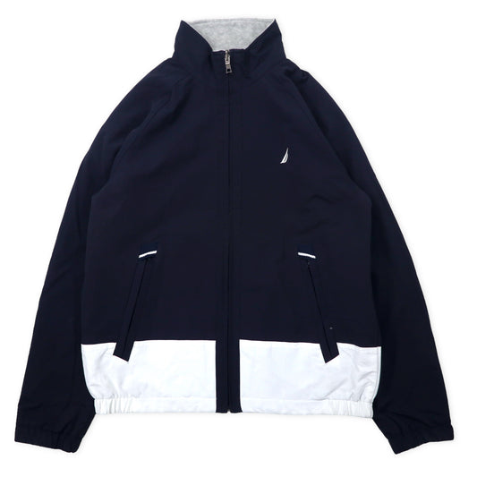 NAUTICA リバーシブル フリースジャケット セーリングジャケット S グレー ネイビー ポリエステル ナイロン バックロゴ刺繍 ビッグサイズ