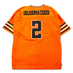 90s COLLEGE EQUIPMENT Game Shirt XXL Orange Polyester Mesh Numbering NCAA COWBOYS Big Size