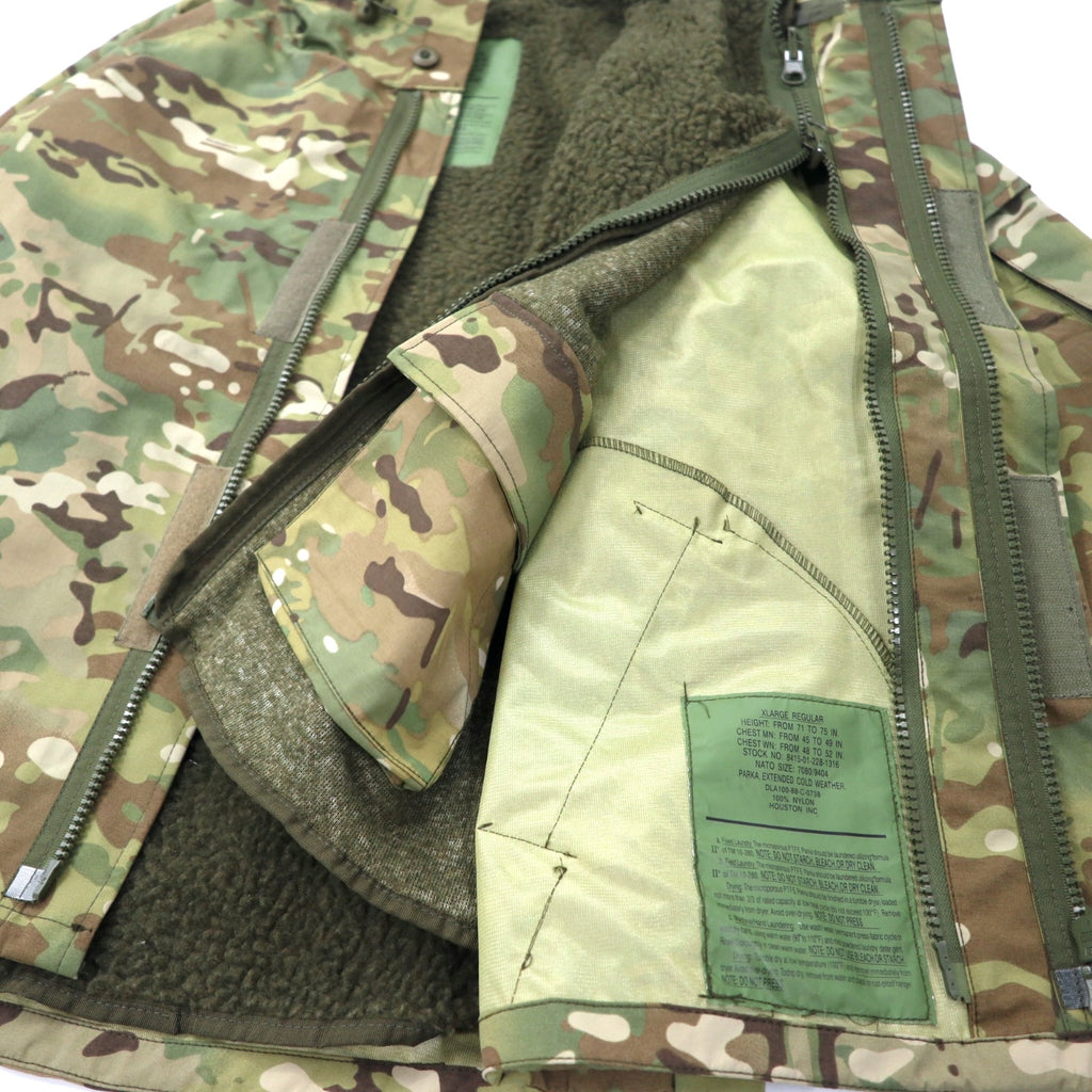 HOUSTON ECWSC 3WAY Cold Weather Parka XL Khaki Camouflage Nylon Water Repellent Boa Fleece Liner Removable Military US ARMY US Army ECWCS PARKA COLD WEATHER 8405-01-228-1316