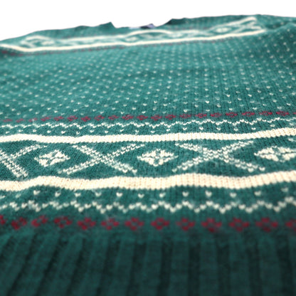 Polo Ralph Lauren 90年代 バーズアイ ノルディック ニット セーター XL グリーン ウール 羊毛