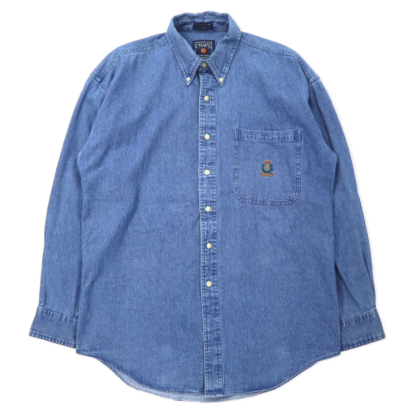 CHAPS RALPH LAUREN 90年代 デニム ボタンダウンシャツ XL ブルー ...