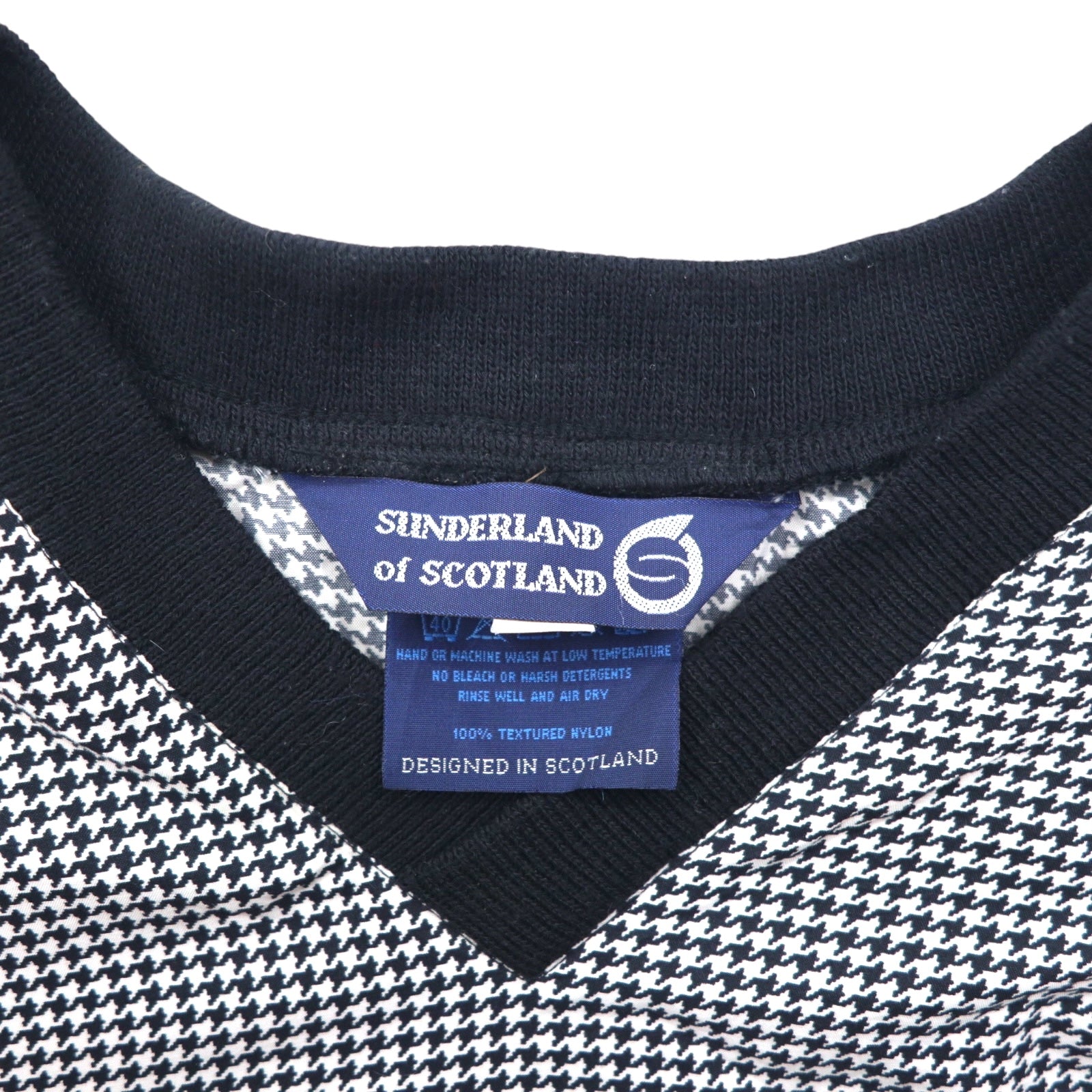 SUNDERLAND of SCOTLAND スコットランド製 ピステ プルオーバー ナイロンジャケット L ホワイト 千鳥格子