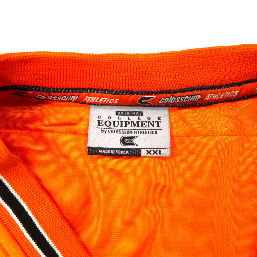 90s COLLEGE EQUIPMENT Game Shirt XXL Orange Polyester Mesh Numbering NCAA COWBOYS Big Size