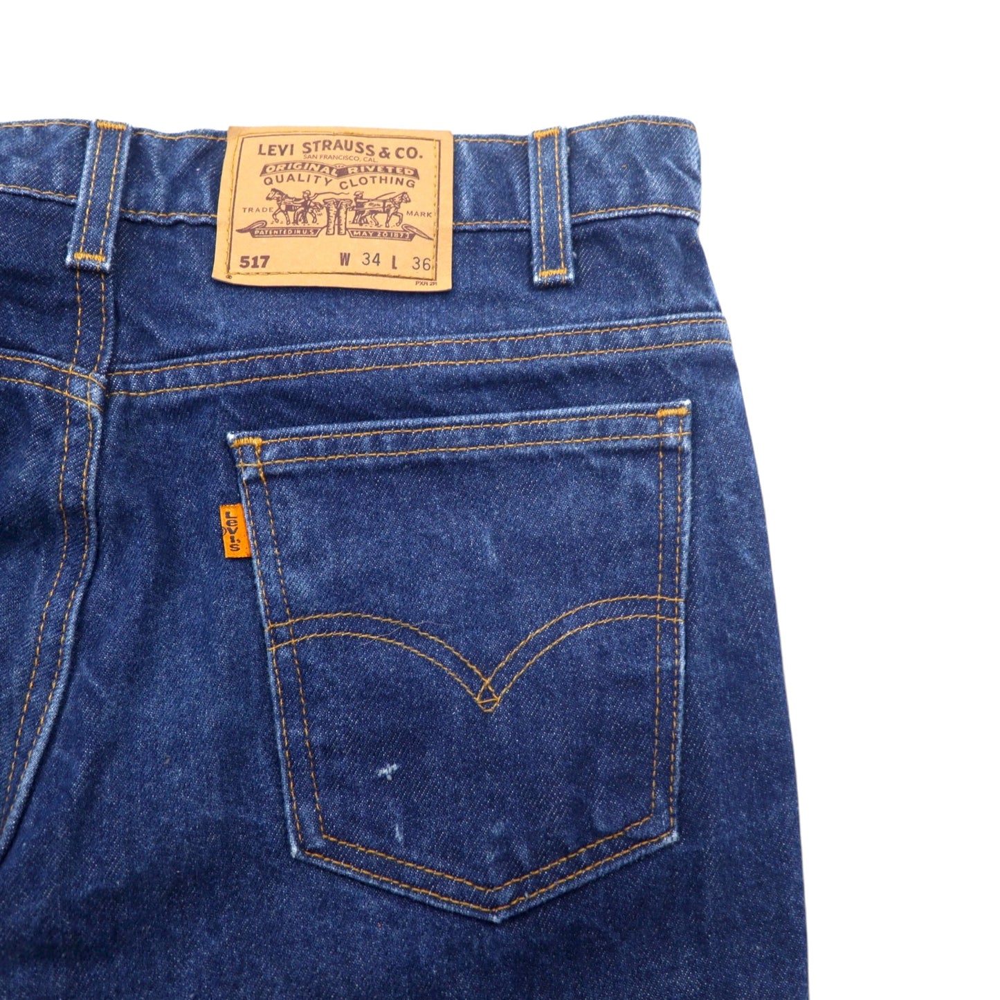 Levi's 90年代 USA製 オレンジタブ 517 ブーツカット デニムパンツ 34 ブルー コットン ボタン裏575 ジッパーフライ 20517-0217