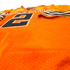 90s COLLEGE EQUIPMENT Game Shirt XXL Orange Polyester Mesh Numbering NCAA COWBOYS Big Size