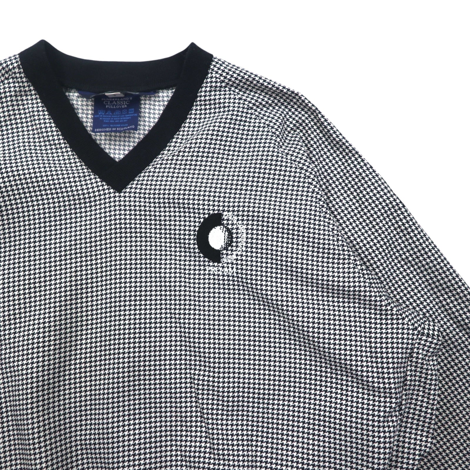 SUNDERLAND of SCOTLAND スコットランド製 ピステ プルオーバー ナイロンジャケット L ホワイト 千鳥格子