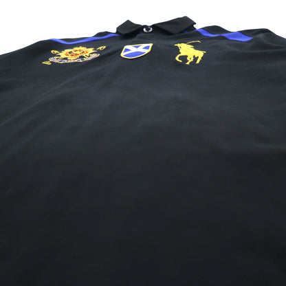Polo by Ralph Lauren ビッグポニー ラガーシャツ S ブラック ピマコットン ナンバリング BLACK WATCH POLO TEAM