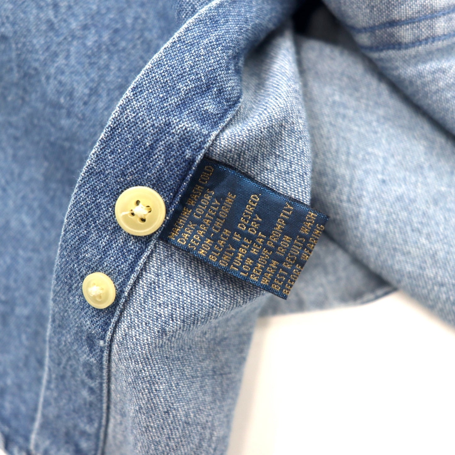 CHAPS RALPH LAUREN 90年代 デニム ボタンダウンシャツ XL ブルー コットン ワンポイントロゴ刺繍