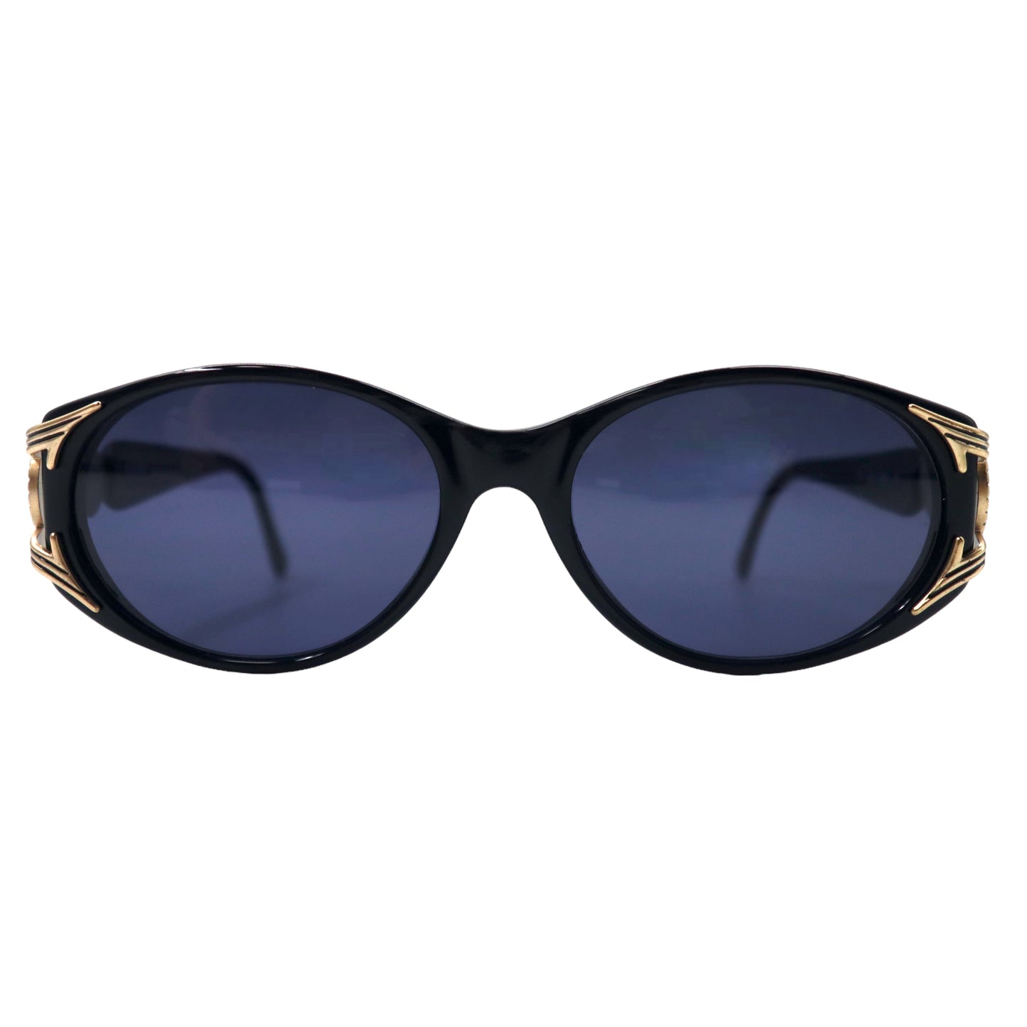FENDI Sunglasses Black Gold Side Logo Coin FS 138 Ebony 130 Vintage Italian  Made