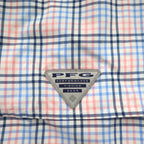 Columbia PFG Super Bahama UVカット オムニシェード バハマ フィッシングシャツ L ホワイト ブルー チェック ナイロン FM7190
