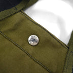 HERMES Foul Tou MM Tote Bag, Khaki Canvas, Two-Tone, Made in France