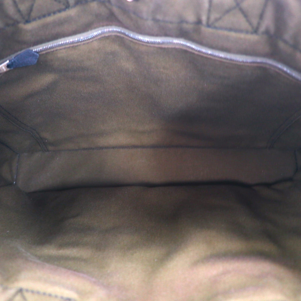 HERMES Foul Tou MM Tote Bag, Khaki Canvas, Two-Tone, Made in France