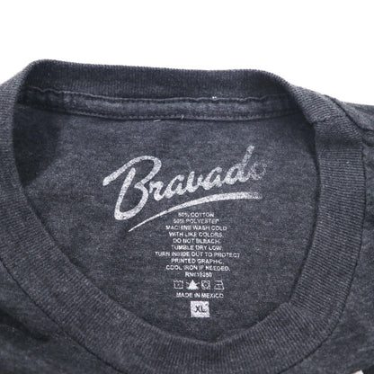 GUNS N' ROSES Rock Band T-Shirt XL Gray Cotton PARADISE CITY Skull Bravado Made in Mexico