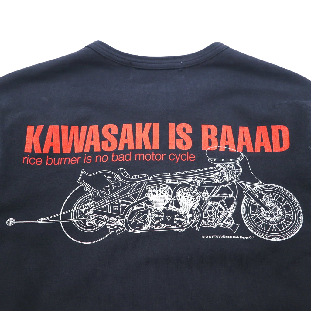90年代 SOTQ ロングスリーブTシャツ ロンT L ブラック 川崎 kawasaki is BAAAD 両面プリント MOTORWN限定