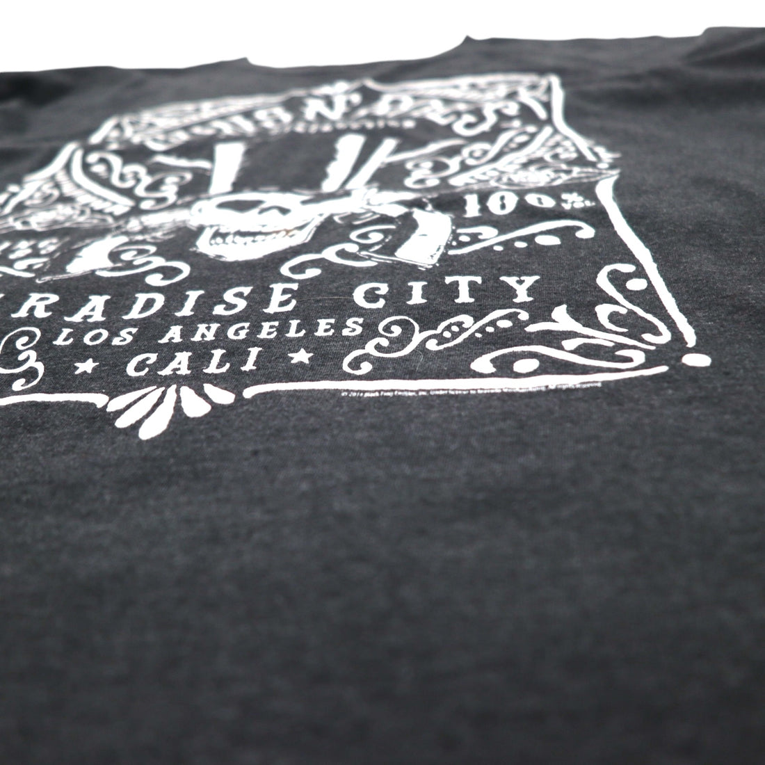 GUNS N' ROSES ガンズアンドローゼズ ロック バンド Tシャツ XL グレー コットン PARADISE CITY スカル bravado メキシコ製