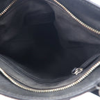 Salvatore Ferragamo イタリア製 ガンマソフト ショルダーバッグ ブラック レザー  ガンチーニ モノグラム 型押し FB-24 9420