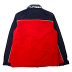 TOMMY HILFIGER Sailing Jacket L Navy Red Nylon Fleece Liner Hood Storage Type