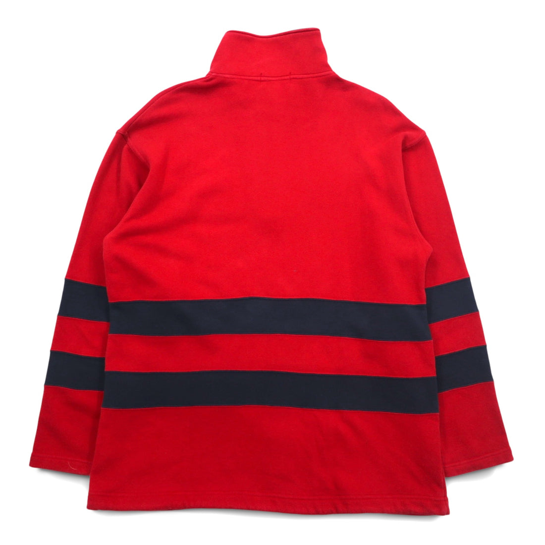 CHAPS RALPH LAUREN 90s Half Zip Sweatshirt L Red Cotton Drawstring