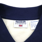 Reebok CLASSIC Line Design Polo Shirt XL Cream Navy Cotton Unused