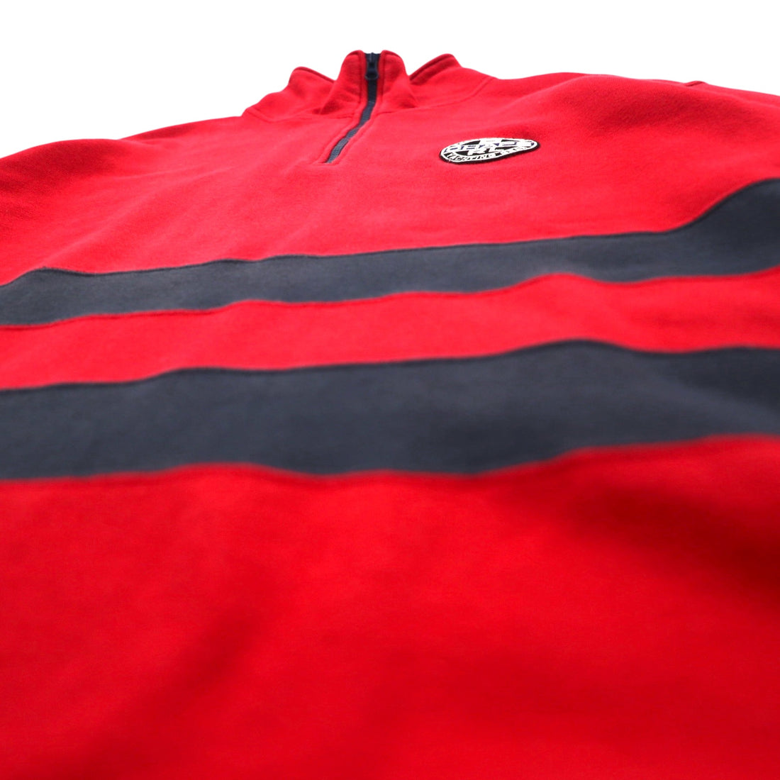 CHAPS RALPH LAUREN 90s Half Zip Sweatshirt L Red Cotton Drawstring