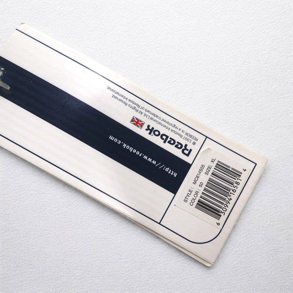 Reebok CLASSIC Line Design Polo Shirt XL Cream Navy Cotton Unused