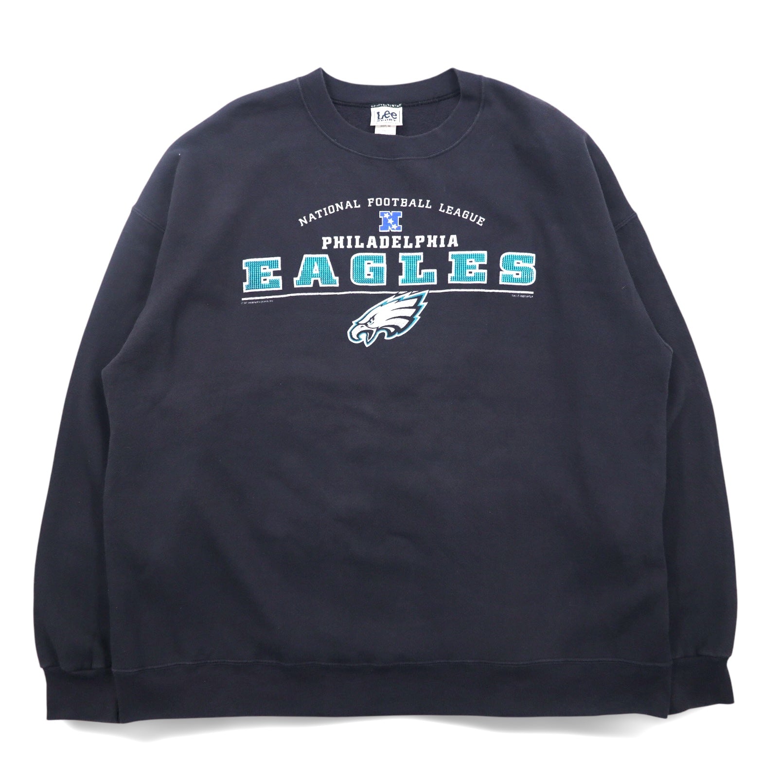 Lee SPORT 90年代 NFL プリント スウェット 2XL ブラック コットン 裏起毛 PHILADELPHIA EAGLES