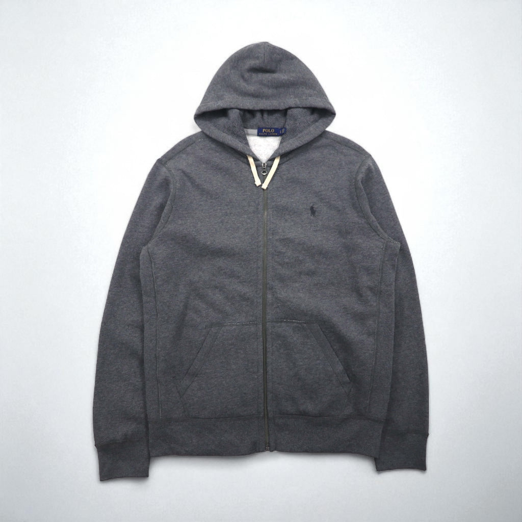 Polo Ralph Lauren Reverse Weave Full-Zip Hoodie, Gray, Cotton, Large, with Small Pony Embroidery