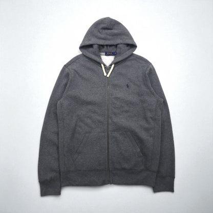 Polo Ralph Lauren リバースウィーブ フルジップパーカー L グレー コットン スモールポニー刺繍