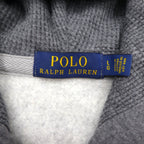 Polo Ralph Lauren Reverse Weave Full-Zip Hoodie, Gray, Cotton, Large, with Small Pony Embroidery