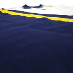 Reebok CLASSIC Line Design Polo Shirt XL Cream Navy Cotton Unused