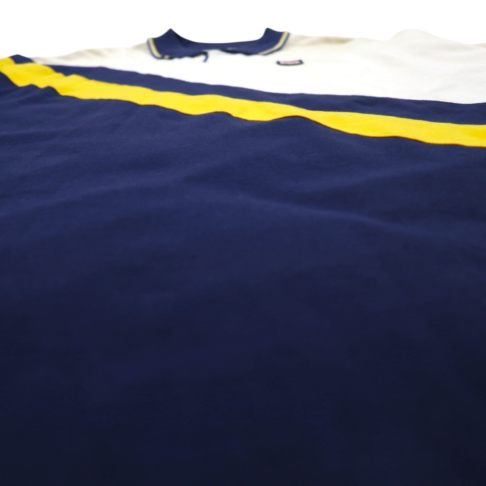 Reebok CLASSIC Line Design Polo Shirt XL Cream Navy Cotton Unused