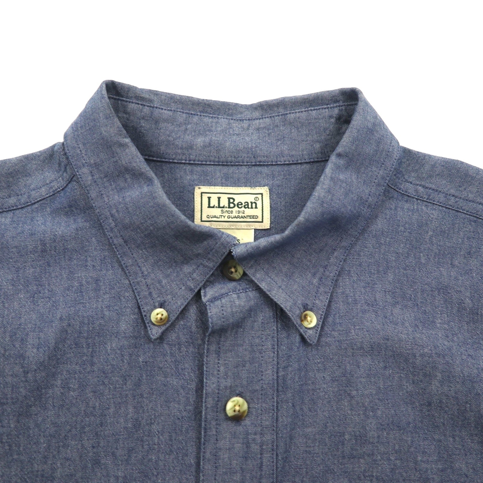 L.L.Bean 00年代 シャンブレー ボタンダウン シャツ L ブルー コットン DUG3