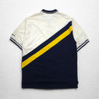 Reebok CLASSIC Line Design Polo Shirt XL Cream Navy Cotton Unused