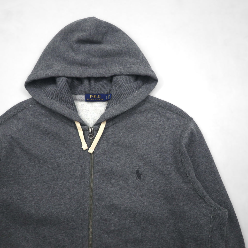 Polo Ralph Lauren Reverse Weave Full-Zip Hoodie, Gray, Cotton, Large, with Small Pony Embroidery