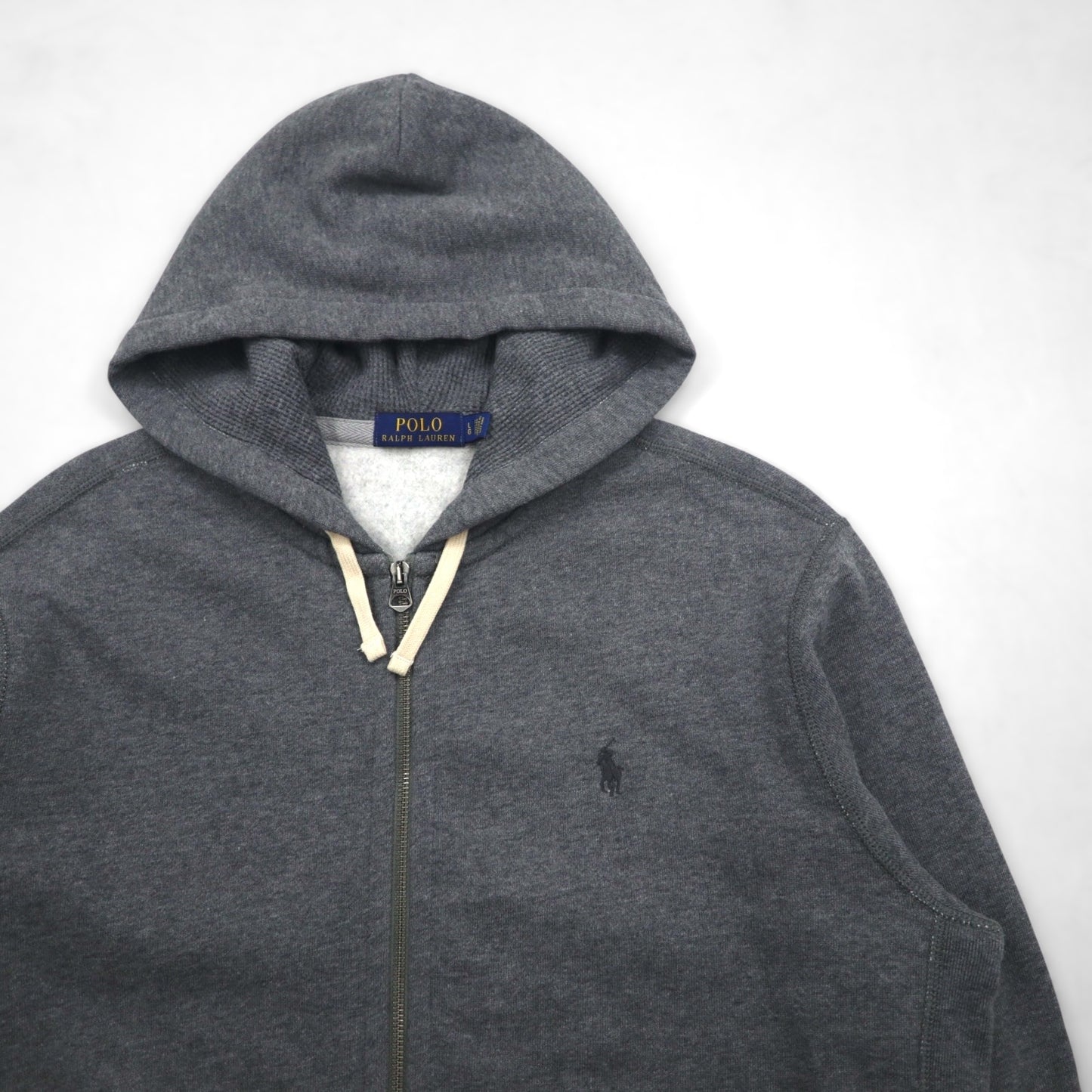 Polo Ralph Lauren リバースウィーブ フルジップパーカー L グレー コットン スモールポニー刺繍