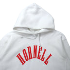 Champion Reverse Weave Hoodie XXL White Cotton Fleece Lining HORNELL Dye-In Print Blue Single Tag Reprint REVERSE WEAVE Pullover Hooded SWEATSHIRT C3-W111