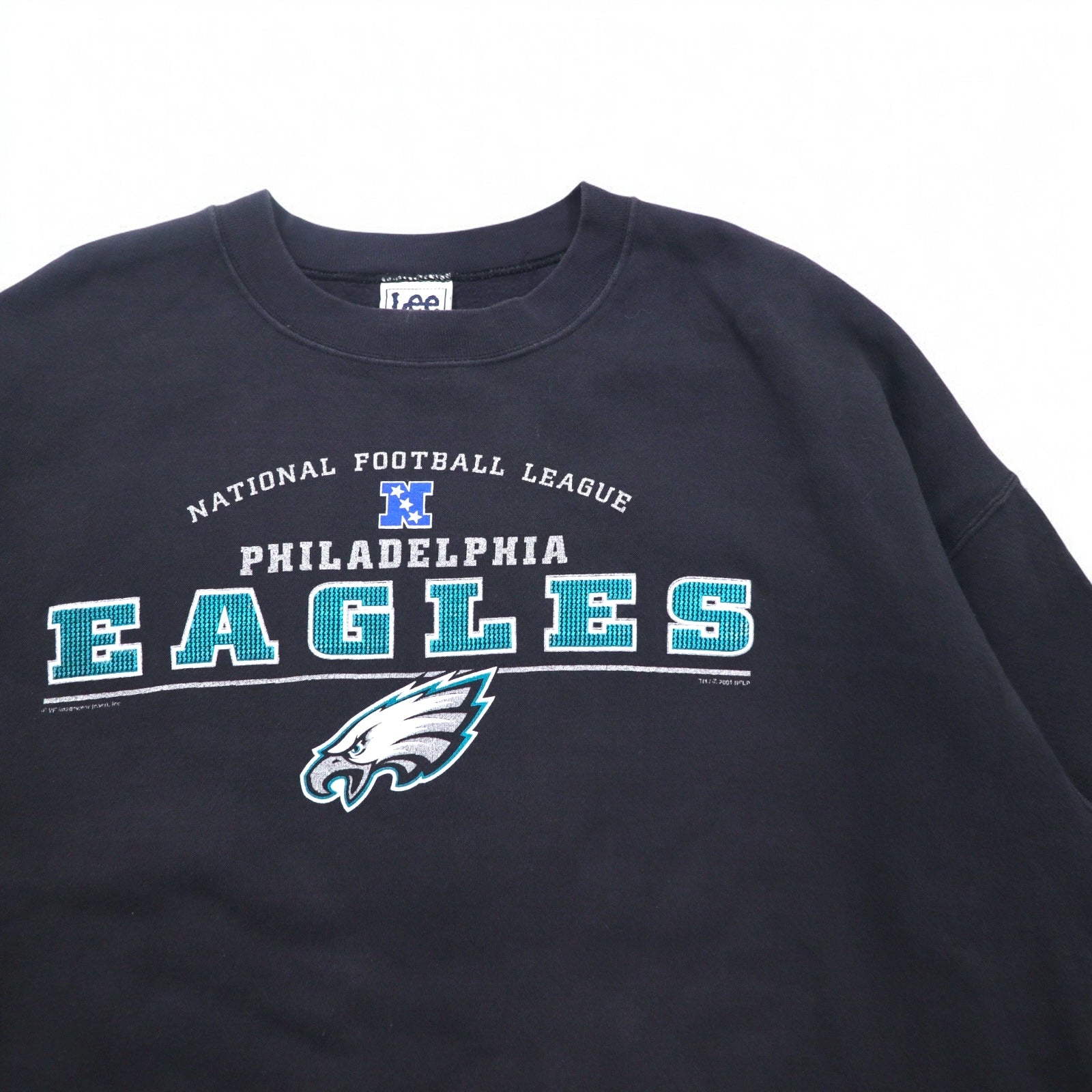Lee SPORT 90年代 NFL プリント スウェット 2XL ブラック コットン 裏起毛 PHILADELPHIA EAGLES