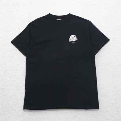 PLANET HOLLYWOOD 90s USA Made Advertising T-shirt L Black One Point Logo Embroidery