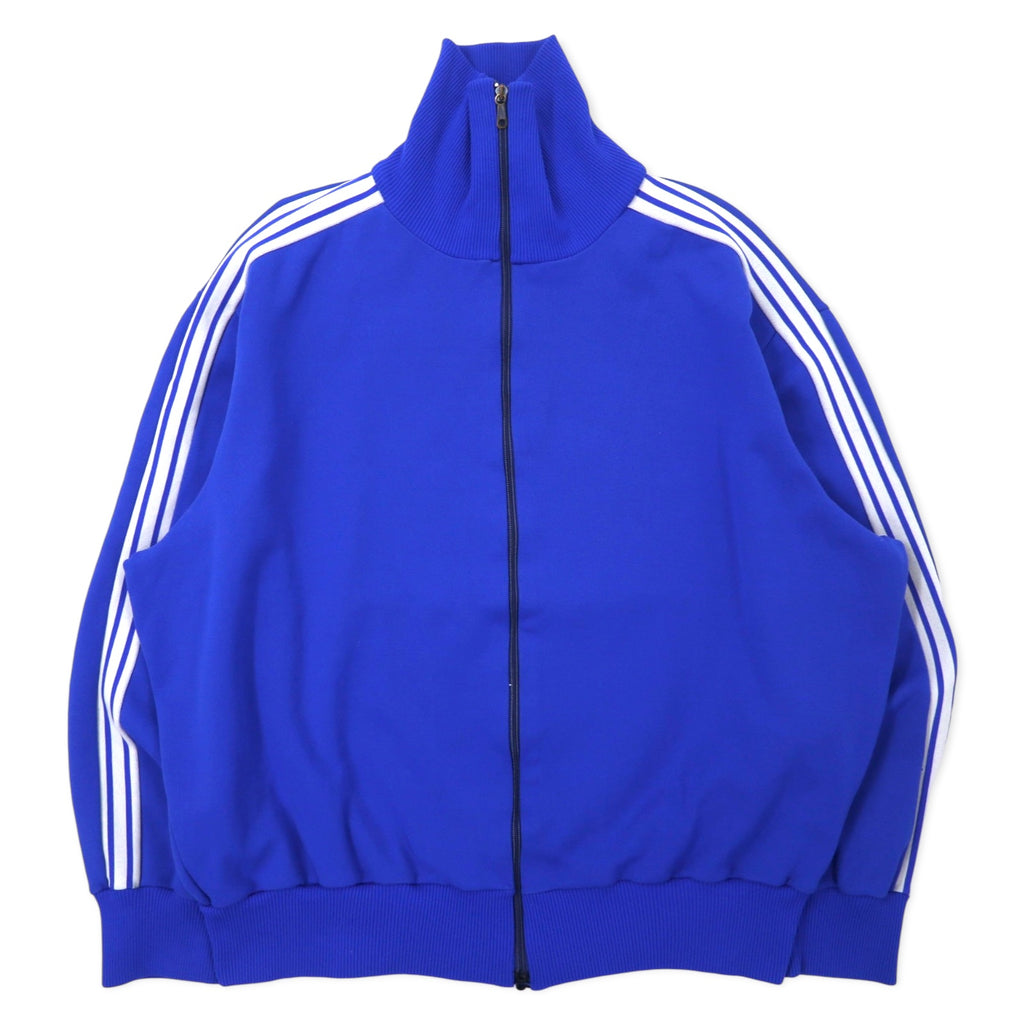日本然リトテ-古着オンライン-adidas 旧ユーゴスラビア製 70年代 トラックジャケット ジャージ 5 ブルー ポリエステル 3ストライプス-adidas Former Yugoslavia Made 70's Track Jacket Jersey 5 Blue Polyester 3 Striped S