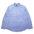 POLO RALPH LAUREN ビッグサイズ ワイドカラー ドレスシャツ XXL ブルー チェック コットン ストレッチ スモールポニー