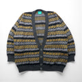 Vintage Jacquard Cardigan Canda ウール ニット カーディガン XL マルチカラー 総柄