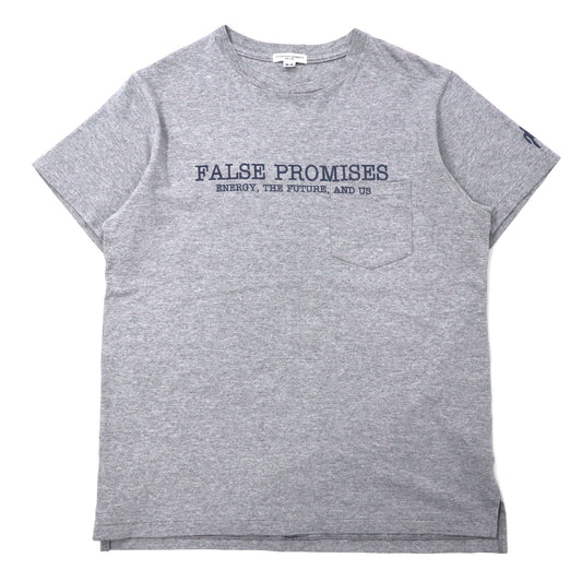 日本然リトテ-古着オンライン-ENGINEERED GARMENTS カナダ製 プリント Tシャツ ポケT M グレー コットン FALSE PROMISES-ENGINEERED GARMENTS Canada Made Print T-Shirt Pocket T M Gray Cotton FALSE PROMISES